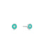 Teal Enamel Disc Silver Stud Earrings